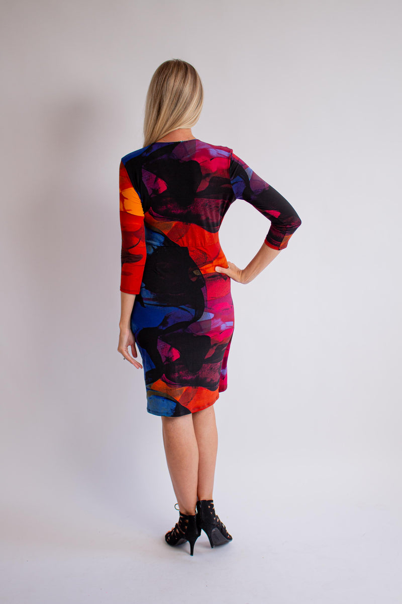 Royal Blue/ Orange Wrap Dress 8