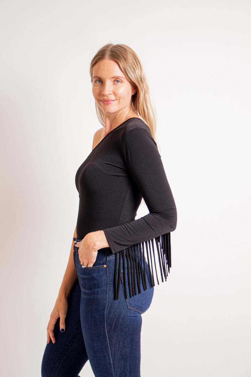 Jent Louis Fringe Open-Collar Shirt ブラック jent louis Fringe Open-Collar Shirt - メルカリ