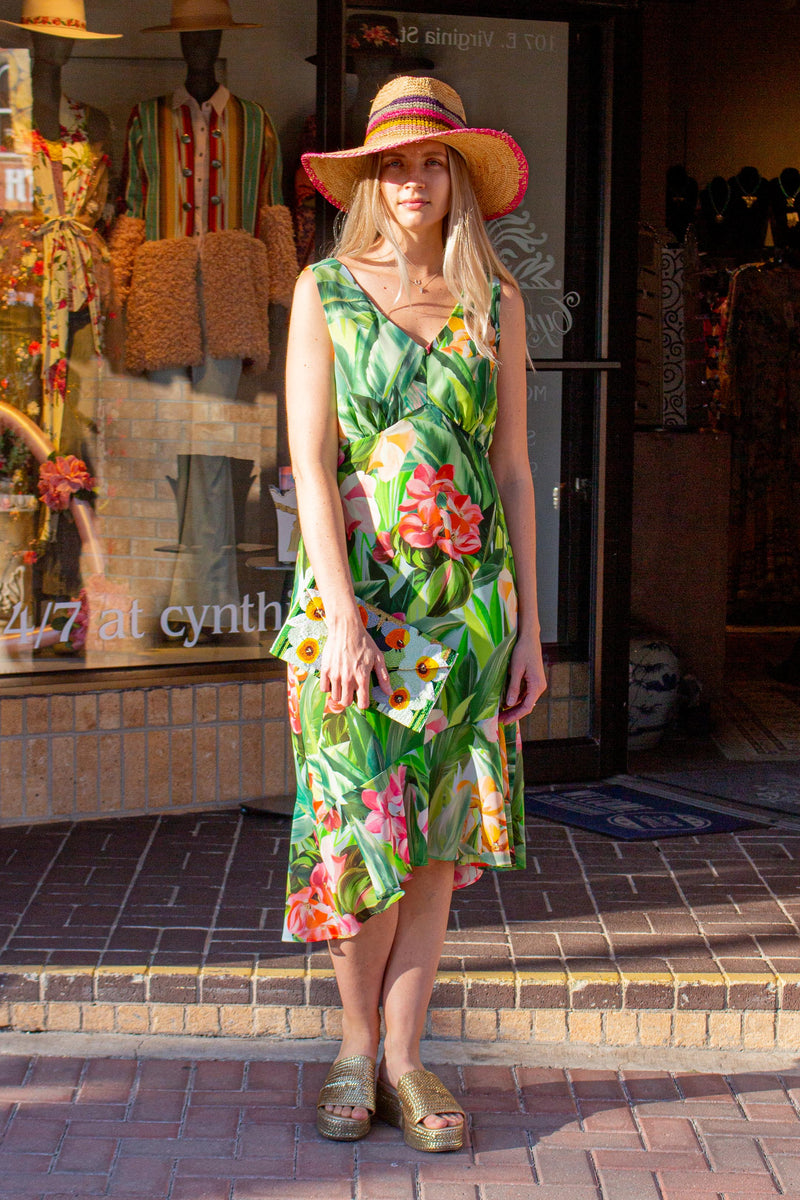 green emerald velvet dress Green/Fuchsia Floral Midi Dress 6
