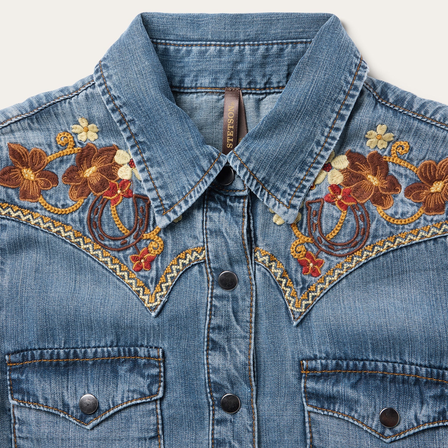 Stetson Embroidered Western Shirt Dress Stetson Embroidered Western Shirt Dress
