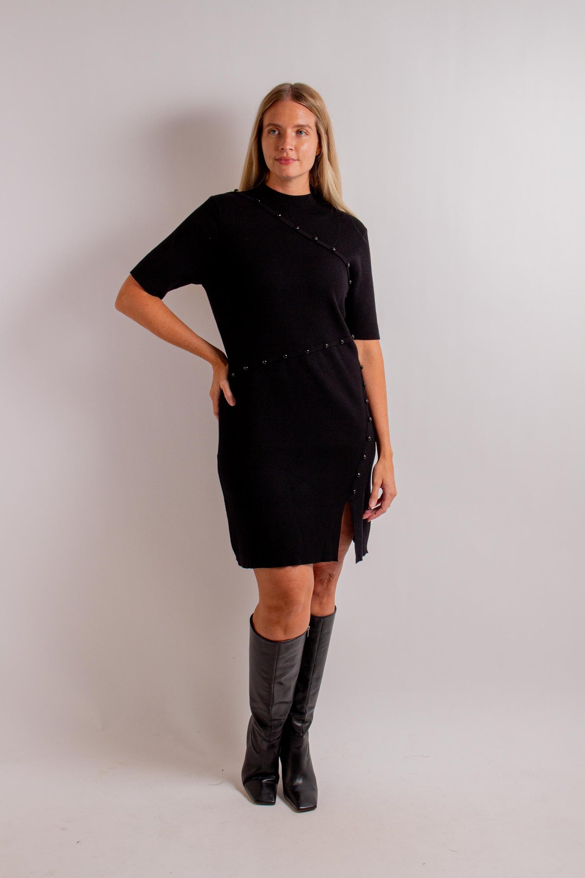 Black Asymmetrical Sweater Dress Cynthia Elliot Boutique Black Asymmetrical Sweater Dress Cynthia Elliot Boutique
