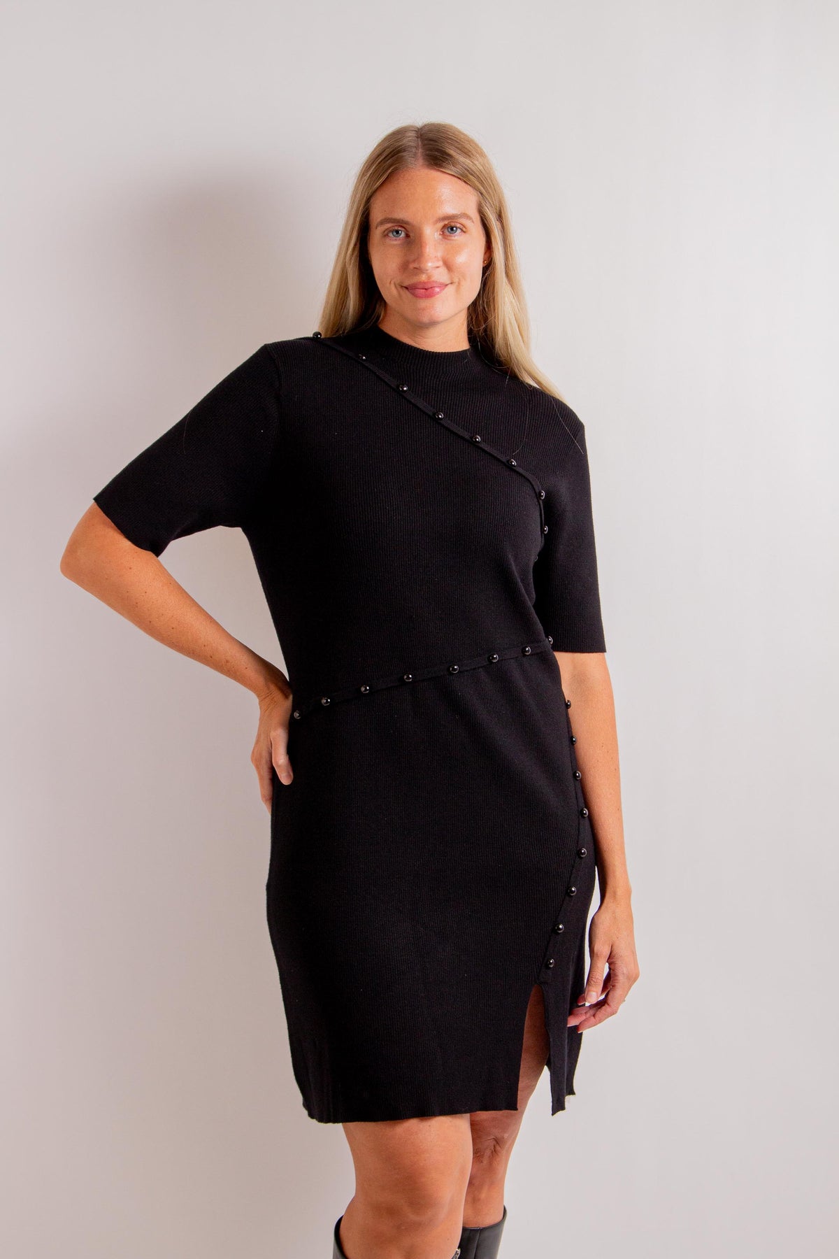 Black Asymmetrical Sweater Dress Cynthia Elliot Boutique Black Asymmetrical Sweater Dress Cynthia Elliot Boutique