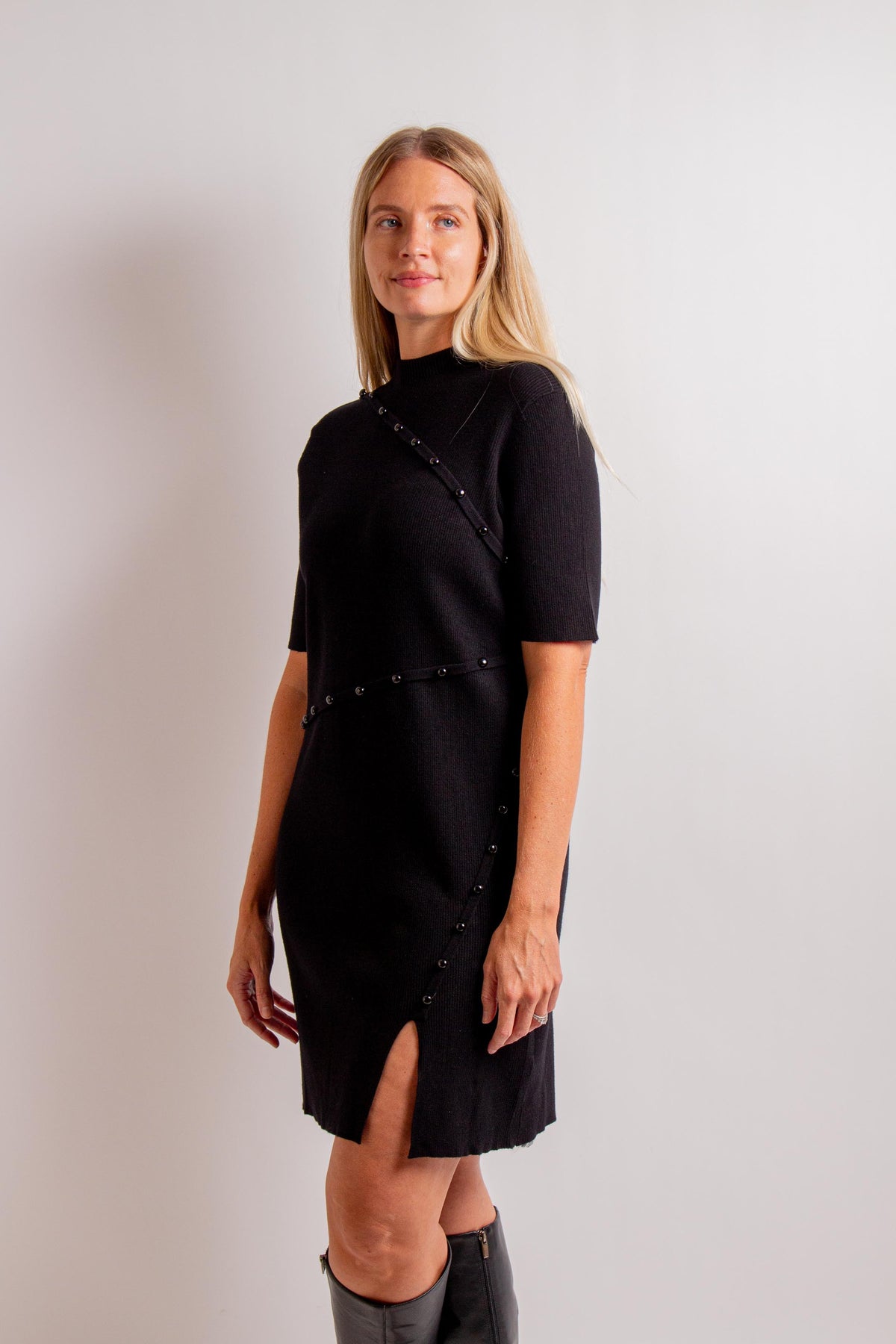 Black Asymmetrical Sweater Dress Cynthia Elliot Boutique Black Asymmetrical Sweater Dress Cynthia Elliot Boutique