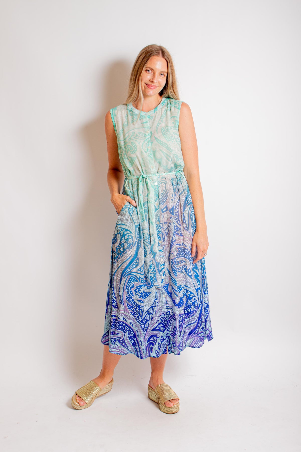 purple and aqua dress Aqua/ Purple Maxi Dress Cynthia Elliot Boutique
