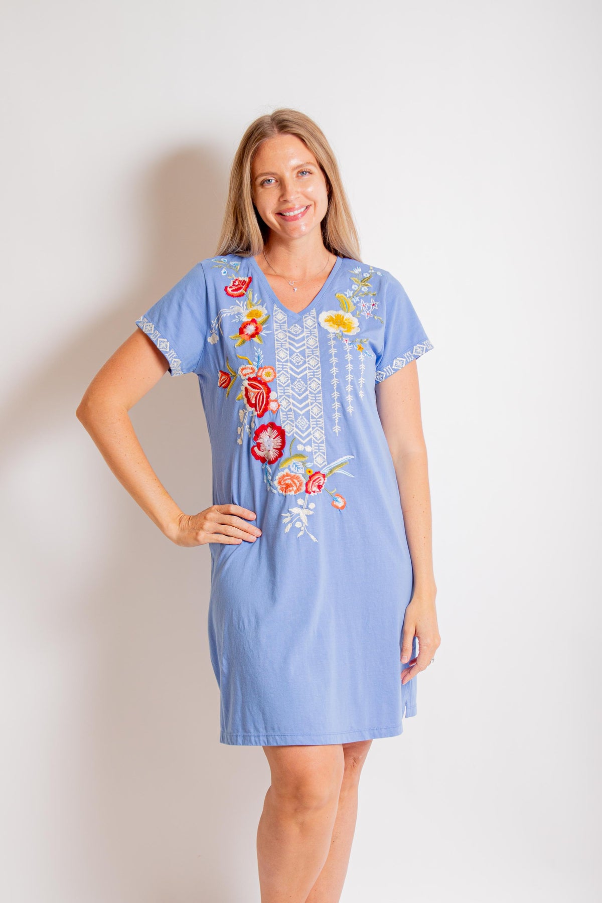 Andee Capri Blue Midi Dress XS Andee Capri Blue Midi Dress XS