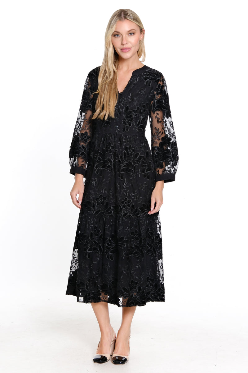 formal floral midi dress Navy Floral Sweetheart Neck Midi Dress & Reviews - Navy - Dresses main image 0