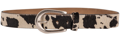 Black White Cow Print Belt