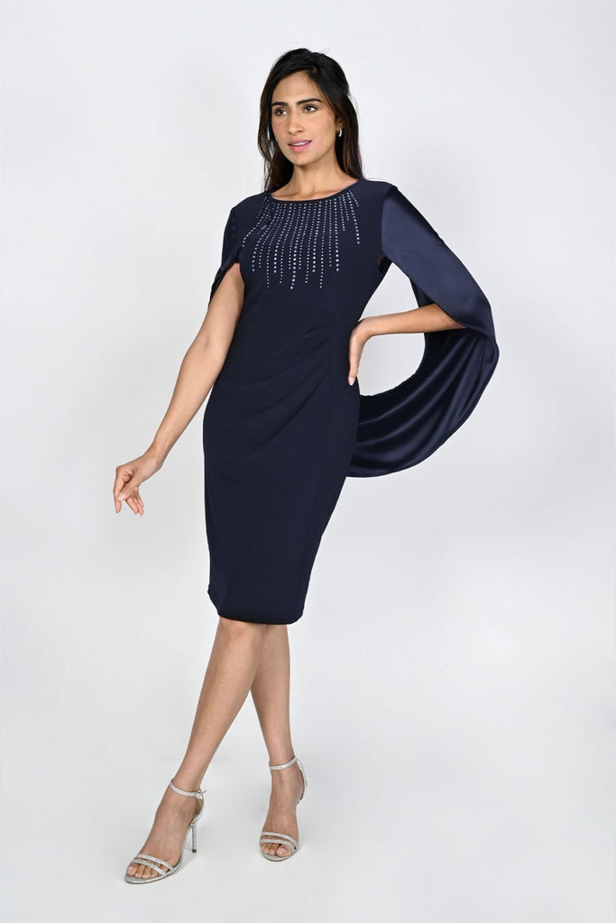 Midnight Satin Cape Fitted Dress Cynthia Elliot Boutique Midnight Satin Cape Fitted Dress Cynthia Elliot Boutique