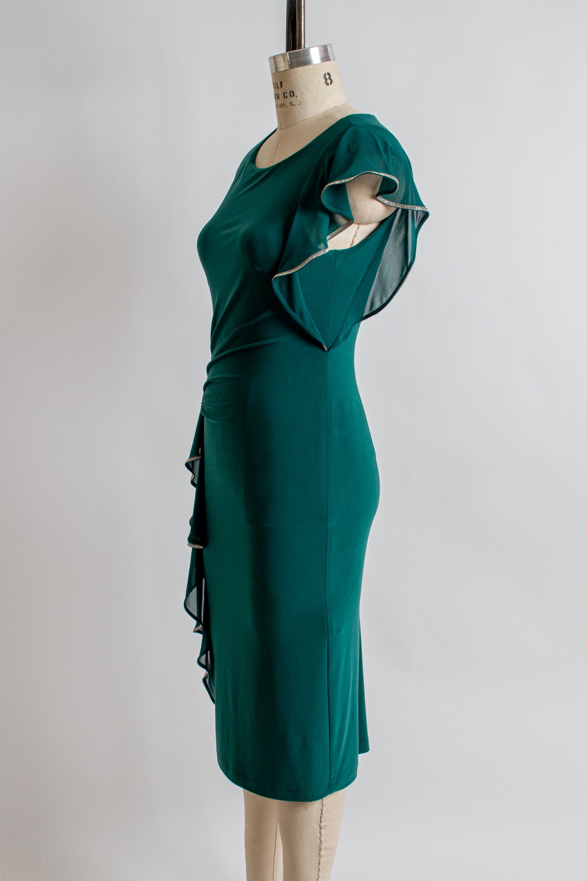 Emerald Green Ruffle Detail Dress Cynthia Elliot Boutique Emerald Green Ruffle Detail Dress Cynthia Elliot Boutique