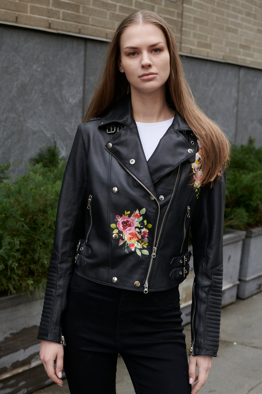 Floral black jacket cheap